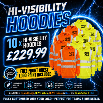 10 x Hi-Vis Hoodies + Free Logo