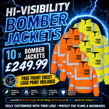 10 x Hi-Vis Bomber Jackets + Free Logo