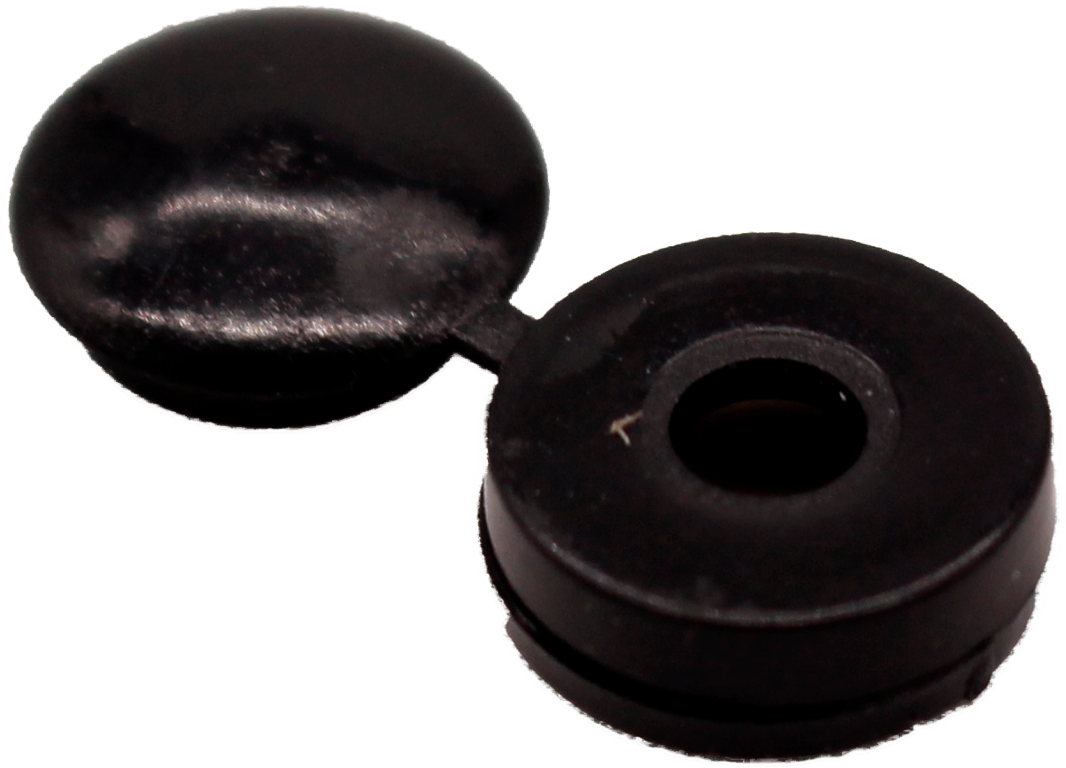 Black Hinged Cover Cap (100) 6-8mm