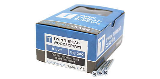 BZP Twinthread Pozi Csk Screws