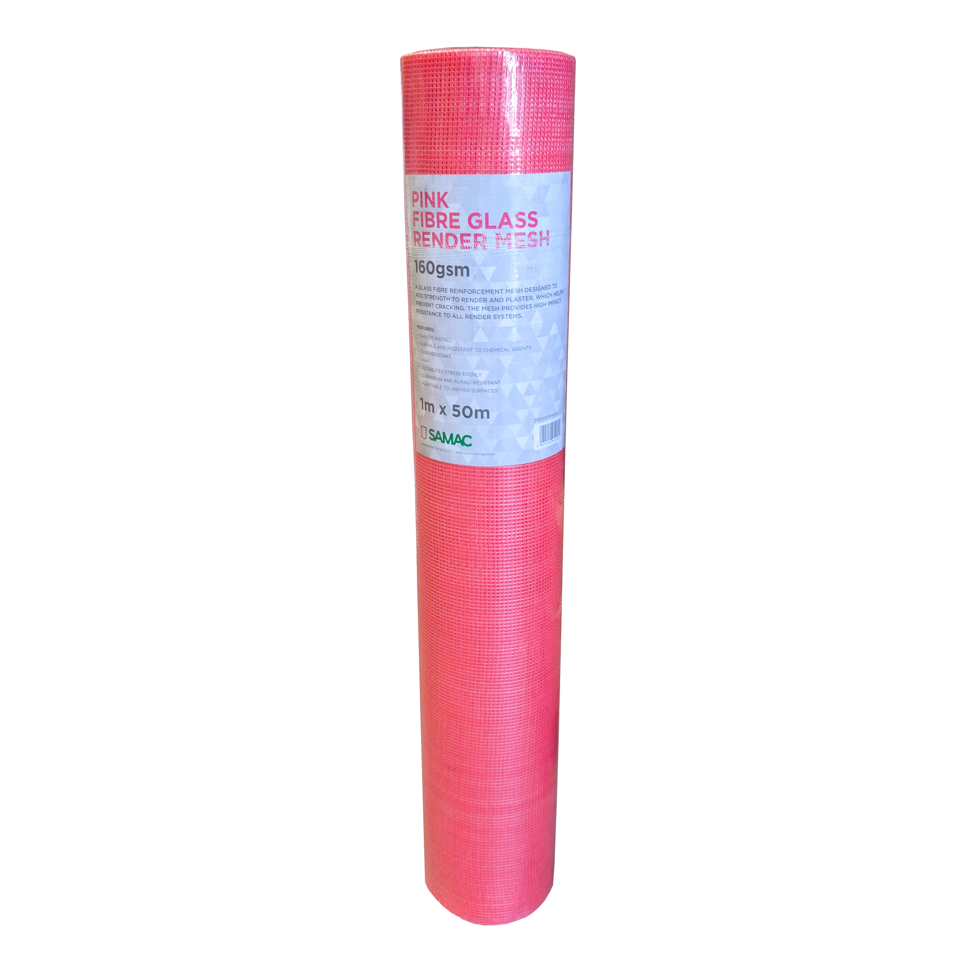 160gsm Fibre Glass Render Mesh PINK 50m x 1m