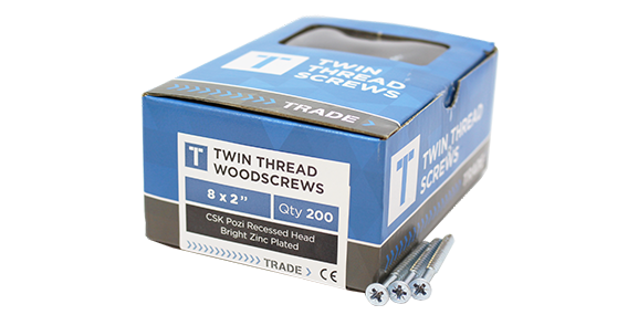 1x12 BZP Twinthread Pozi Csk Screws