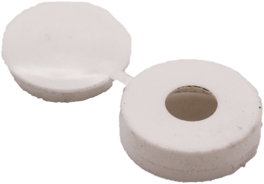White Hinged Cover Cap (100) 6-8mm